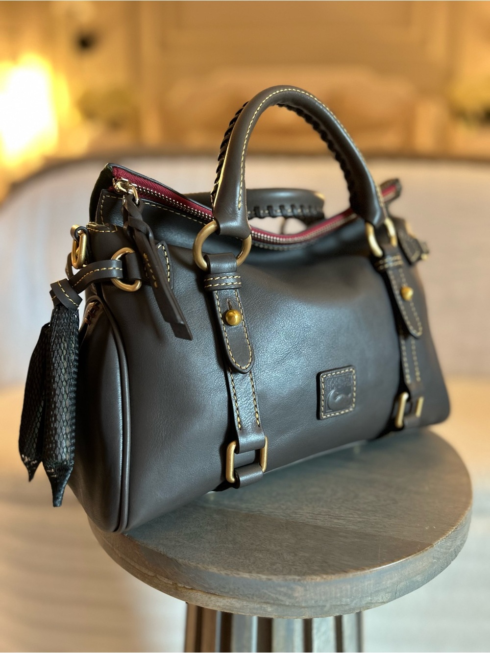 Dooney and Bourke Florentine Mini Satchel in CHARCOAL - Picture 5 of 15